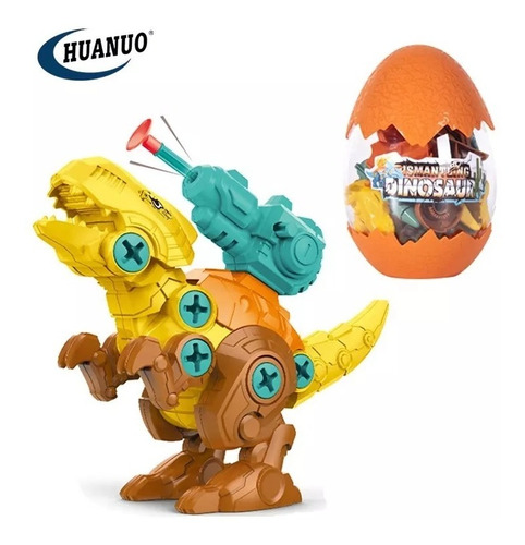 Pack X 3 Huevos De Dinosaurio Armable Lanza Dardos Juguete