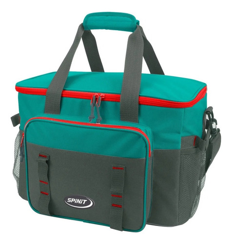 Conservadora Bolso Termico Spinit Tecno Cooler 14 Lts Color Verde y gris