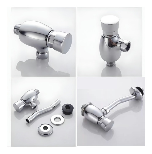 Fluxómetro Llave Mingitorio Push, Resorte Alta Calidad Lujo, Válvula de Descarga Manual para Urinario, con Temporizador, 10 Piezas, Ideal para Baños Públicos y Privados