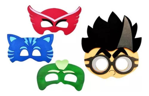 Kit 8 Máscara Pj Masks Fantasia Infantil Desenho Animado