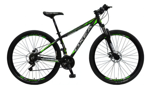 Mountain bike Oxea Riddich R29 M 21v frenos de disco mecánico cambios Shimano color negro/verde/gris  