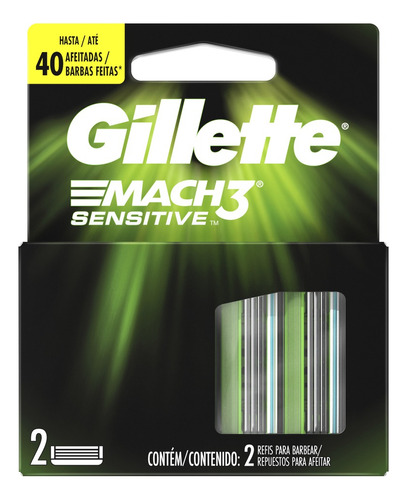 Repuestos para afeitar Gillette Mach3 Sensitive 2 u