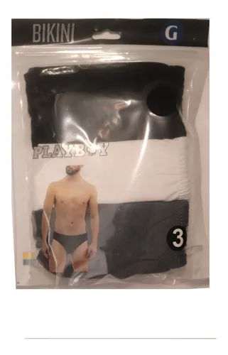 Bikini Trusa Playboy Para Hombre Pack Con 3 Colores Lisos Cuotas