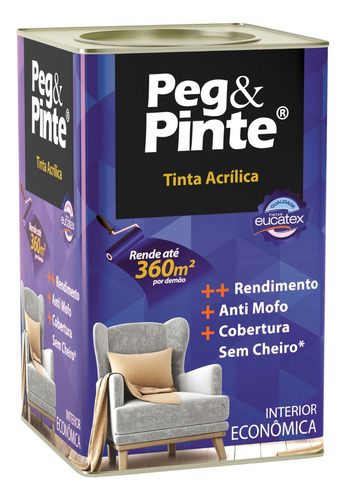 Tinta Para Parede Acrílico Peg & Pinte Antimofo 18l Cores..