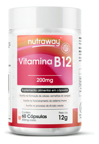 Vitamina B12 Nutraway 60 Cápsulas Sabor Without flavor