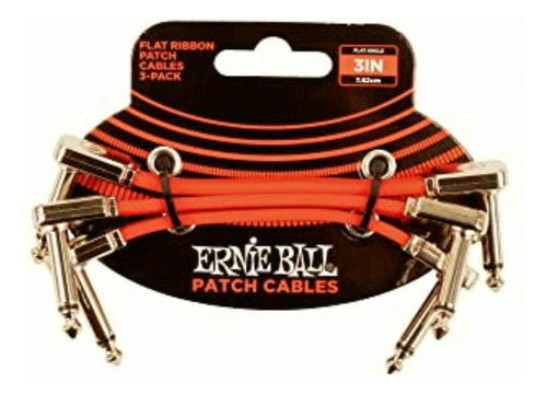 Ernie Ball Cable De Conexión Plano Para Pedales, 7,6 Cm, 3