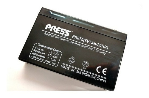 Bateria De Gel Recargable 6v 7a Press - Kontroll