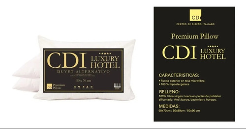 Imagen 2 de 8 de Almohada Luxury Hotel 50x70 Microfibra Hotelera