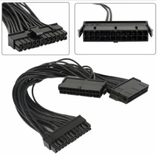 Imagen 5 de 9 de Cable Doble Para Fuentes De Alimentacion Psu 24 Pin