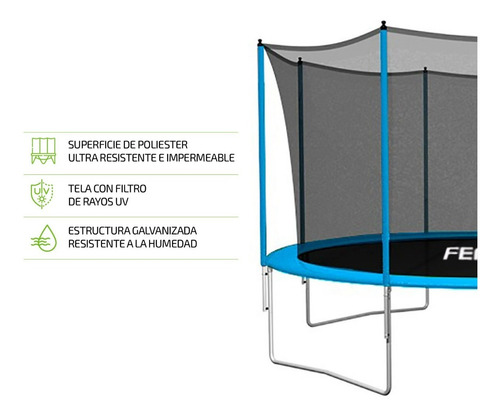 Imagen 2 de 10 de Cama Elastica 3.65 Metros Trampolin Red Protectora Chicos