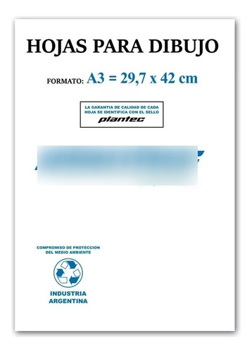 Papel Para Dibujo Plantec A3 106gr X 10 Hjs