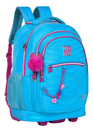 Mochila Carrinho Rebecca Bonbon Bolsa Meninas Adolescente Cor Azul-celeste