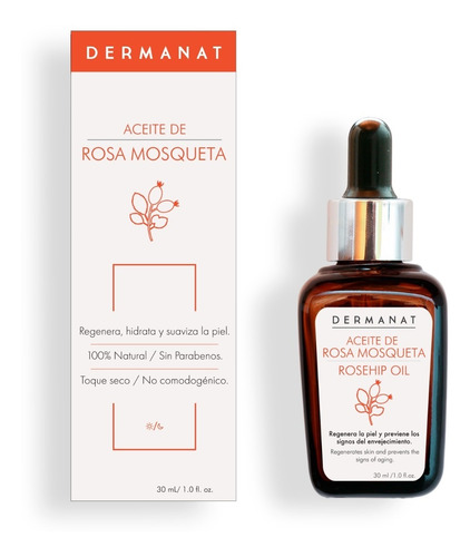 Aceite De Rosa Mosqueta Dermanat Sin Parabenos 100% Natural