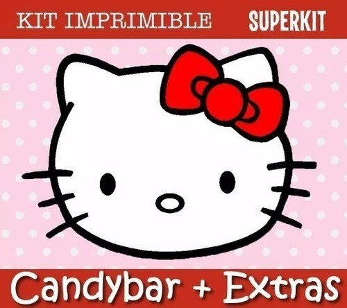 Kit Imprimible Hello Kitty Candybar Invitaciones Cumpleaños