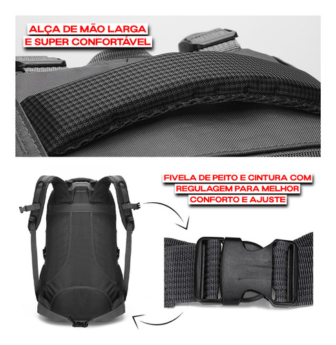Mochila De Camping Impermeável Resistente Capacidade De 60l Cor Azul