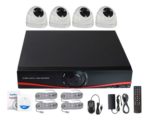 Kit Nvr 4 Cámaras Seguridad Domo Poe Ip Cctv Envío Gratis