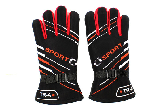 Imagen 1 de 7 de Guante Para Moto Negro/rojo Para Frio Con Par