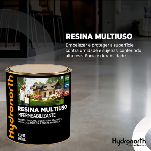 Resina Acrílica Base Solvent Incolor Hydronorth 900ml Acabamento Fosco
