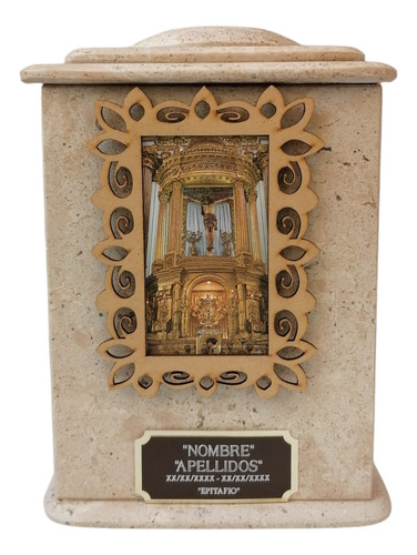 Urna Funeraria Con Placa Personalizada Metálica