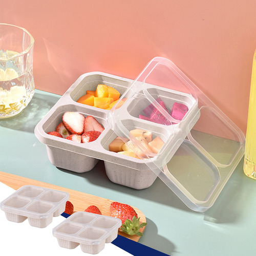 Recipientes Reutilizables Bento Box De 4 Compartimentos Para
