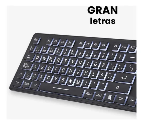Teclado Con Retroiluminado, Iluminación Blanca, Español