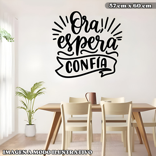 Vinilos Decorativos Frase Religiosa Ora Espera Confia Cuot