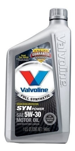 Aceite Valvoline Synpower 5w30 100% Sintetico X1l