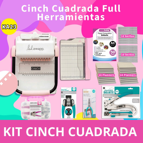 Cinch Rosa + 20 Agendas + Insumos Y Herramientas Ka23 