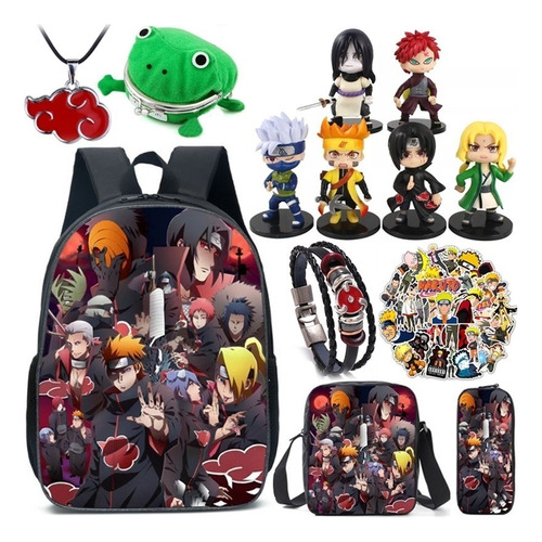 62 Unids/set Uzumaki Naruto Figura De Acción+mochila+billete