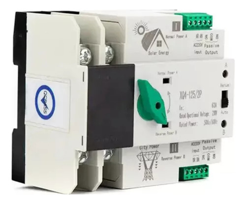 Switch Ats Transferencia Automatica Monofasico 63a 2 Fases