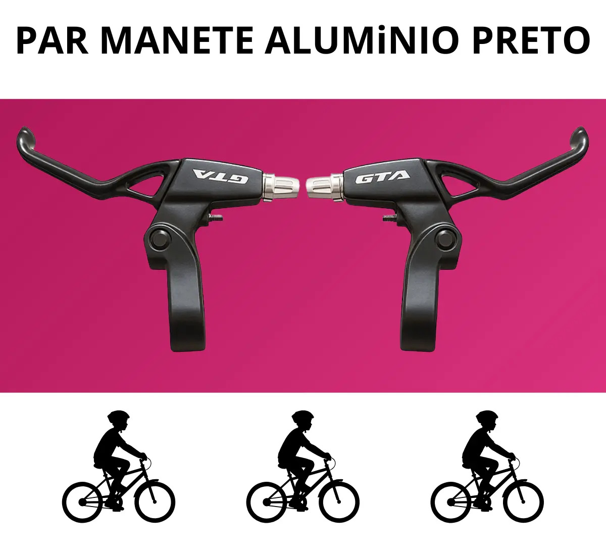 Manete De Freio Par Preto Gta Bike Maçaneta V-brake Alumínio