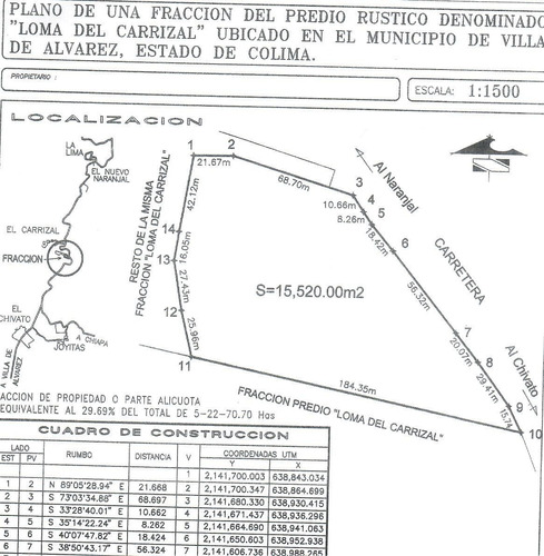 1.5 Hectáreas En Venta Loma Con Espectacular Vista A Pie De Carretera