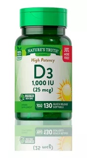 Vitamina D3 Nature's Truth 1,000 Iu 130 Softgels
