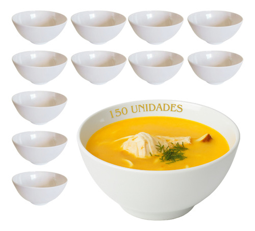 150 Tigelas Cumbuca Resistente 400ml Melamine Caldo Sopa