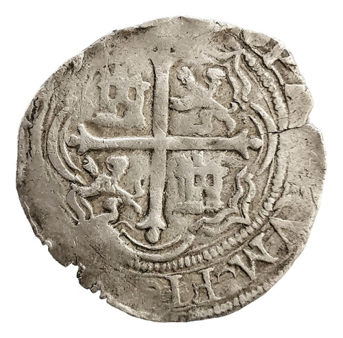 Moneda Un 1 Real De Plata Macuquina Felipe Ii 1556-1598