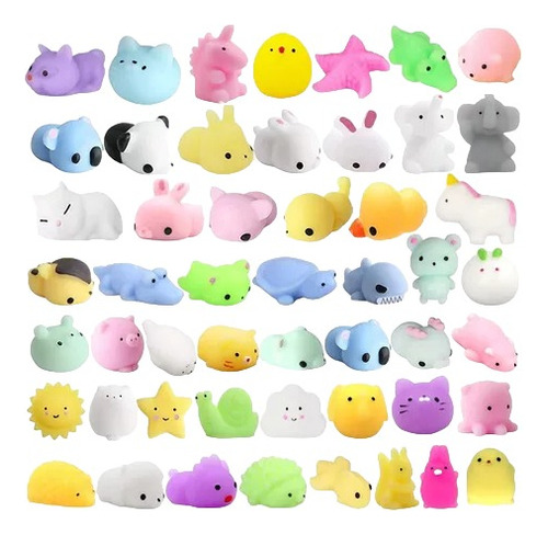 50 Squishy Mochi Animals Antiestres Aleatorios Souvenir 3cm 