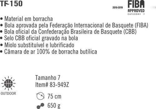 Bola Basquete Spalding TF-150 Oficial NBA - EsporteLegal