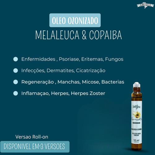 Ama Ozon Kit Especial Oleos Ozonizados Rolon E Refil Fragrância N6 Melaleuca E Copaiba