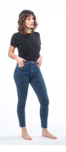 Jean Chupin Al Cuerpo Tiro Alto Color Azul Mujer - Mizu