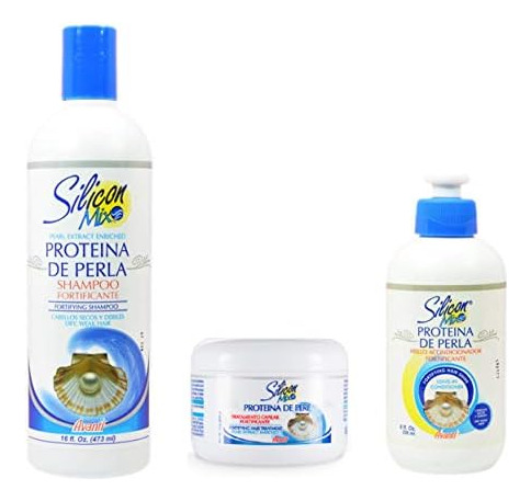 Shampoo De Proteína Pearl Mix De Silicone De 16 Onças E Conj