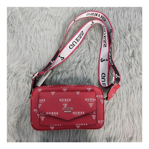 2022 Guess Bolso De Hombro Cuadrado Bolso Bandolera Unisex Color Rojo