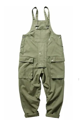 Pantalon Cargo Hombre Suelto Retro Boyfriend Overol