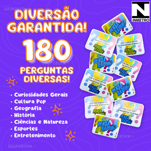 Grupobsrm Pais & Filhos Kit 2 Jogos De Tabuleiro e Cartas Pensa Rápido