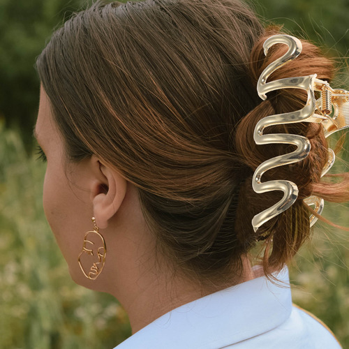 Pinza De Pelo De Metal Para Mujer, Pinza De Pelo Grande