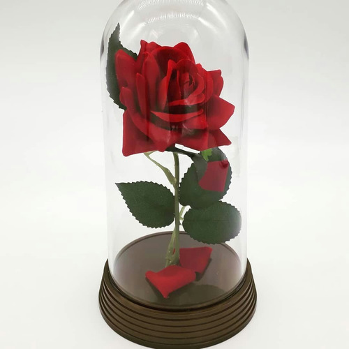 Kit A Rosa Encantada A Bela E A Fera 11 Redomas De 15 Cm E 4 Redomas De 19 Cm