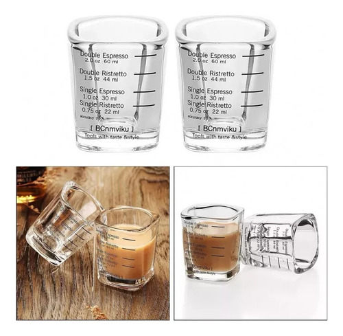 Cyt Copos Medidores Café Expresso 2 Oz Para Baristas,
