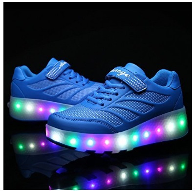 Tennis Patin  Con Ruedas Luces  Led Azul 