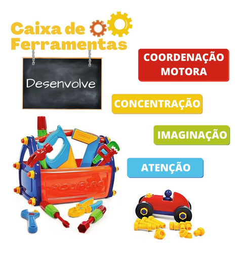Imagem 5 de 7 de Brinquedo Infantil Maleta Com Ferramentas Poliplac