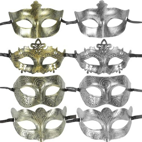 8 Máscaras De Mascarada Retro Veneciana Para Fiesta De Hallo