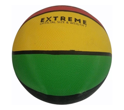 Balón Para Básquet Bol Basketball Extreme No. 7 Gaser Verde/amarillo/rojo/negro